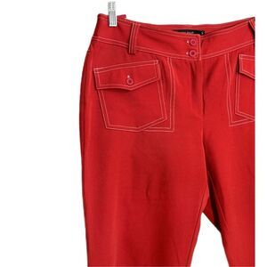 Red wide leg dress capri pants, 14